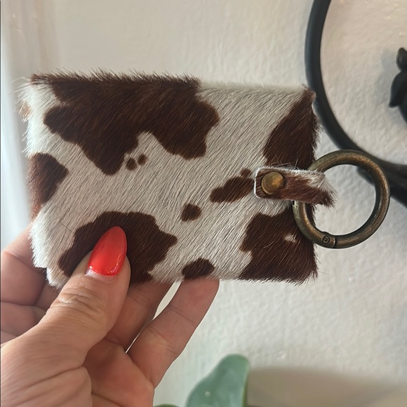 Cowhide Key & Card Holder - Brown and Gray - Picture 4 of 6
